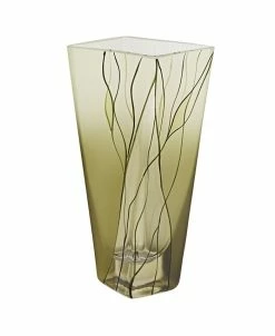 Badash Crystal Evergreen 8 Inch Square Vase