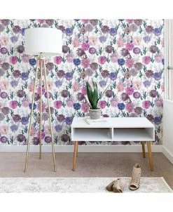 Deny Designs Schatzi Brown Gillian Floral White 2'x4' Wallpaper