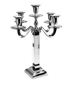 Classic Touch 5 Light Metal Candelabra With Acrylic Base