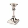 Classic Touch Single Stainless Steel Candle Holder With Crystal Diamond Design