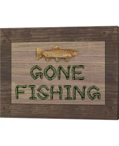 Metaverse Gone Fishing Sign By Veruca Salt Canvas Art