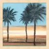 Metaverse Coastal Palms On Aqua By Patricia Pinto Framed Art