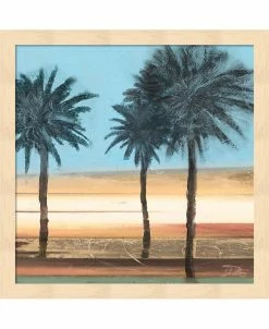 Metaverse Coastal Palms On Aqua By Patricia Pinto Framed Art