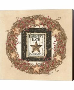 Metaverse Country Bath Wreath By Linda Spivey Canvas Art