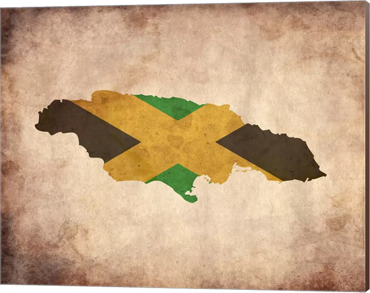 Metaverse P With Flag Overlay Jamaica By Color Me Happy Canvas Art