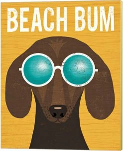 Metaverse Beach Bums Dachshund I Bum By Michael Mullan Canvas Art