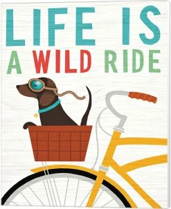 Metaverse Beach Bums Dachshund Bicycle I Life By Michael Mullan Canvas Art