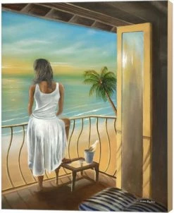 Metaverse Woman Beach By Geno Peoples Canvas Art