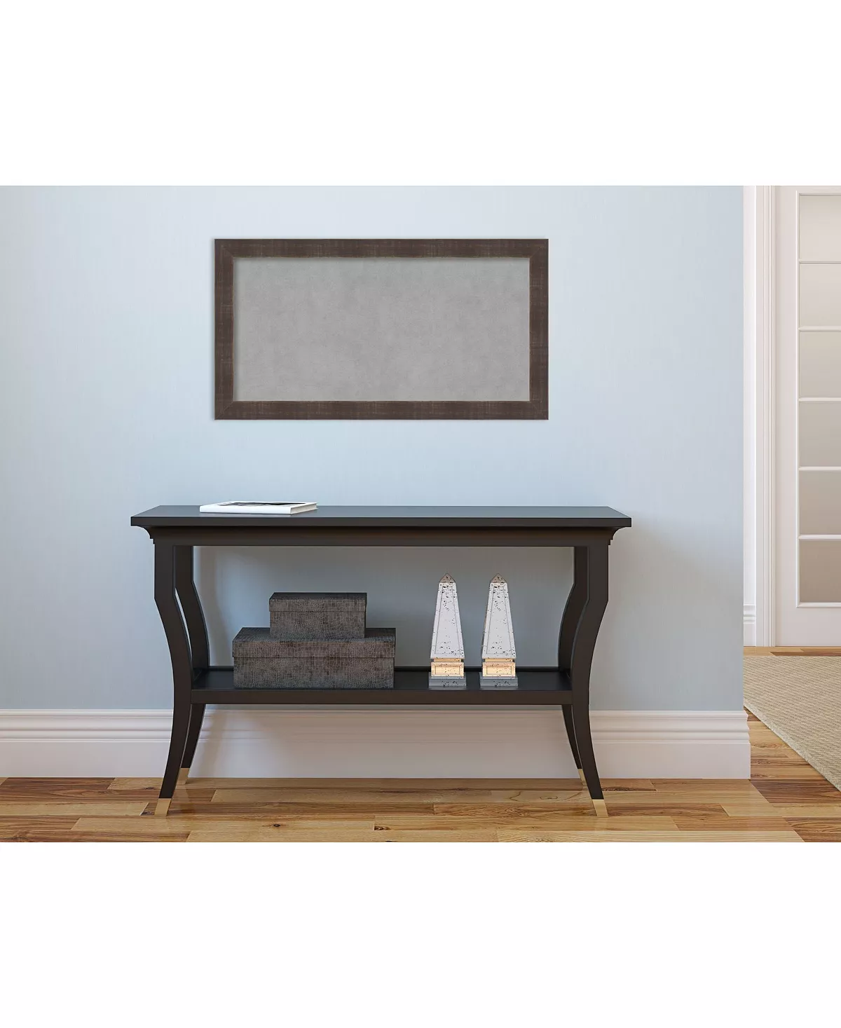 Amanti Art Whiskey Brown Rustic 26x14 Framed Magnetic Board - Image 3