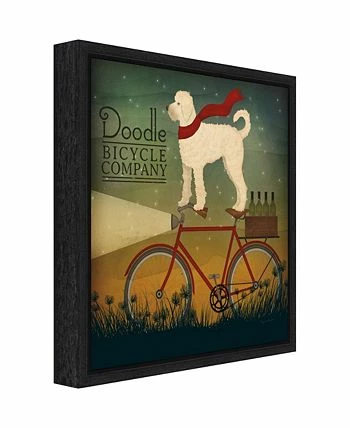 Amanti Art White Doodle On Bike Summer By Ryan Fowler Canvas Framed Art - Image 2