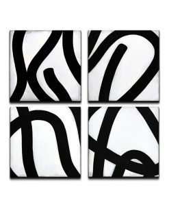 Ready2HangArt 'Lines I-IV' 4 Piece Shape Canvas Wall Art Set, 24x24