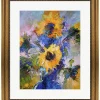 Metaverse Sunflowers In Blue V By Richard Wallich Framed Art