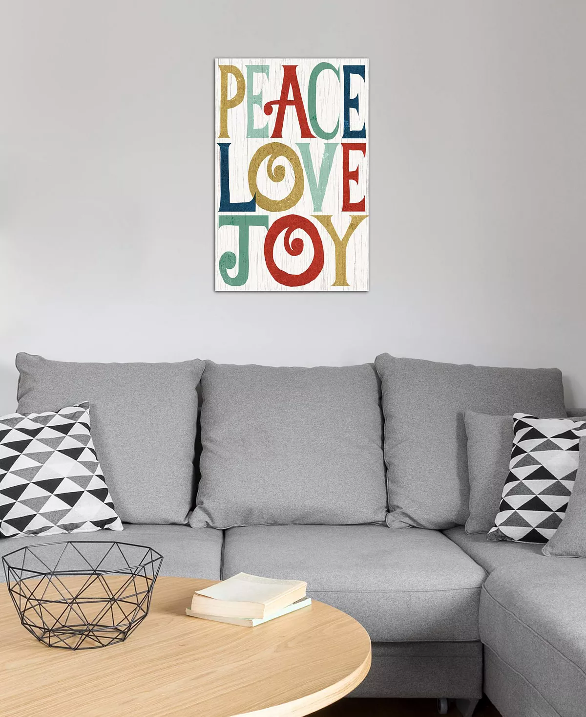 ICanvas Peace, Love, Joy By Michael Mullan Gallery-Wrapped Canvas Print (26 X 18 X 0.75)