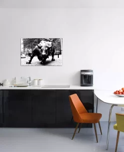 ICanvas Wall Street Bull Black & White Gallery-Wrapped Canvas Print (26 X 40 X 0.75)