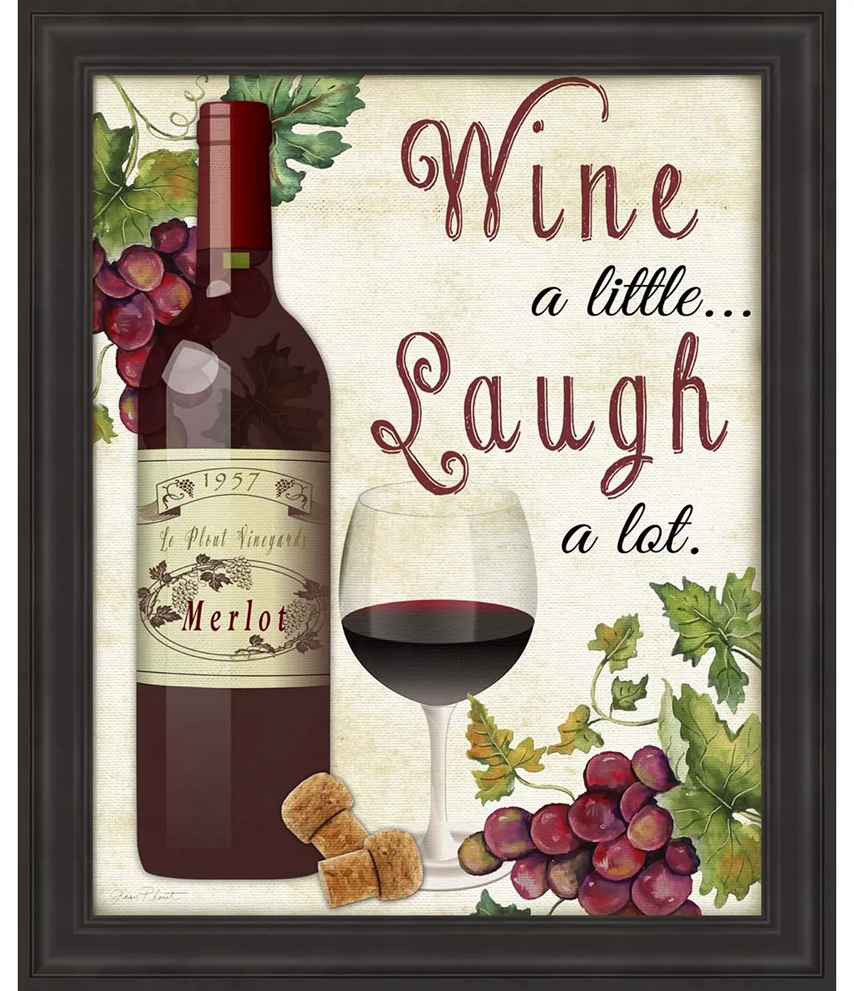 Metaverse Wine A Little By Jean Plout Framed Art