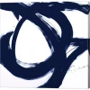 Metaverse Navy Circular Strokes I By Megan Morris Canvas Art