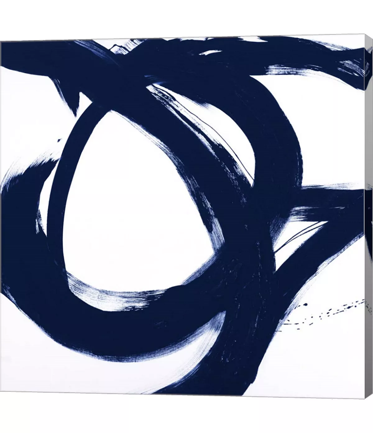 Metaverse Navy Circular Strokes I By Megan Morris Canvas Art