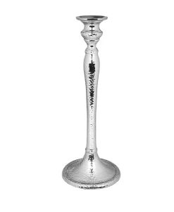 Classic Touch 10.5 Hammered Nickel Candlestick