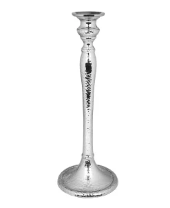 Classic Touch 12.25 Hammered Nickel Candlestick