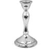 Classic Touch 6.5 Hammered Nickel Candlestick
