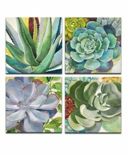 Ready2HangArt 'Botanical Bliss' 4 Piece Floral Canvas Wall Art Set, 48x48