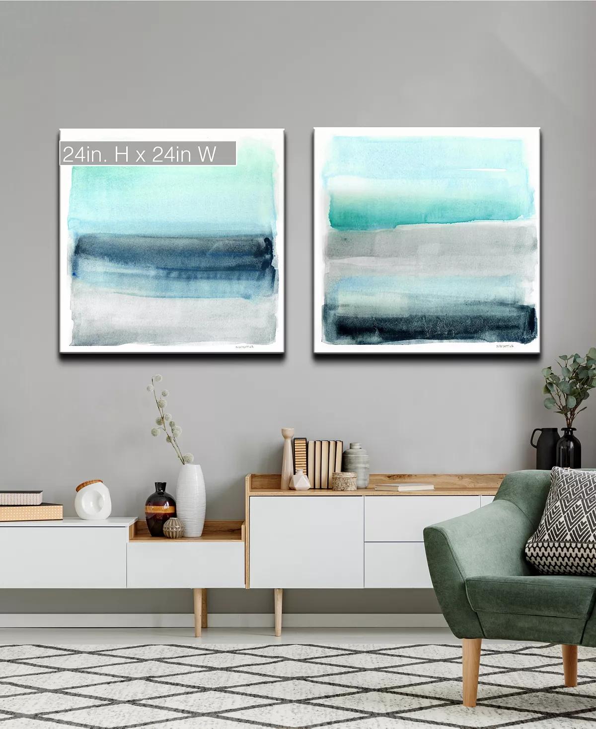 Ready2HangArt 'Parallel Energy' Abstract Canvas Wall Art Set - Image 3