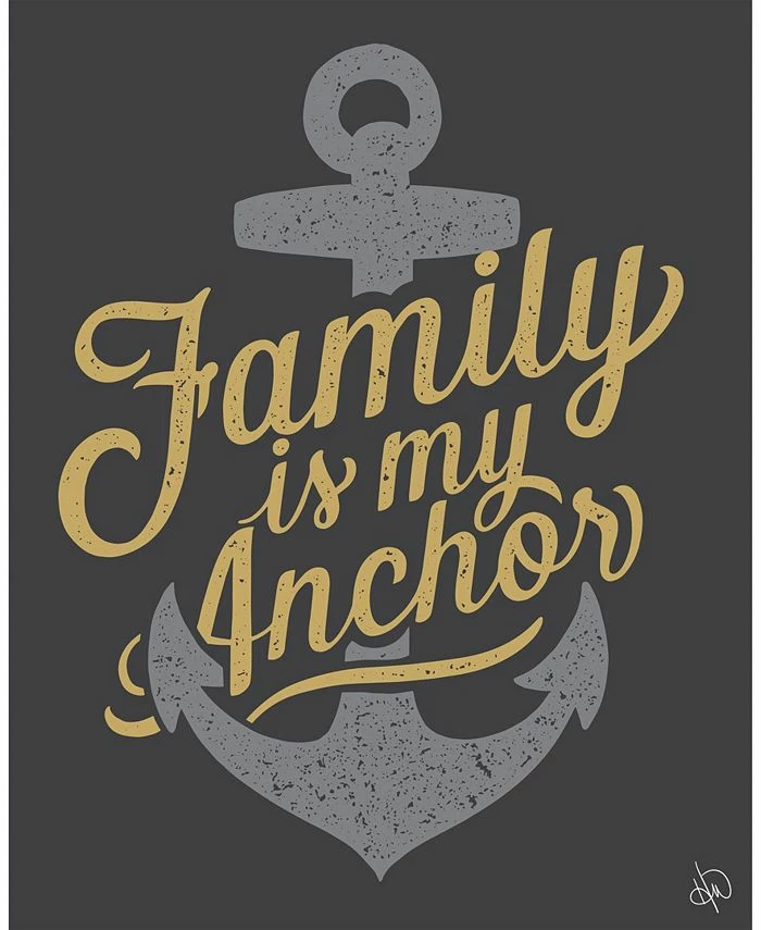 Creative Gallery Family Is My Anchor Nautical Quote 16 X 20 Metal Wall Art Print