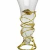 Classic Touch Glass Vase With Removable Gold Leaf Base