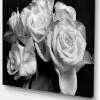 Design Art Art Bunch Of Roses Black And White Floral Art Canvas Print - 40 X 30