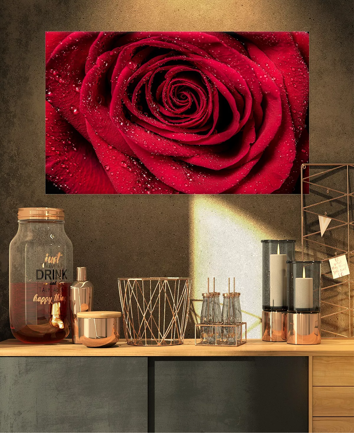 Design Art Art Red Rose Petals With Rain Droplets Floral Art Canvas Print - 32 X 16 - Image 3