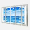 Design Art Art Window Open To Blue Wavy Ocean Extra Canvas Art - 60 X 28 - 5 Panels