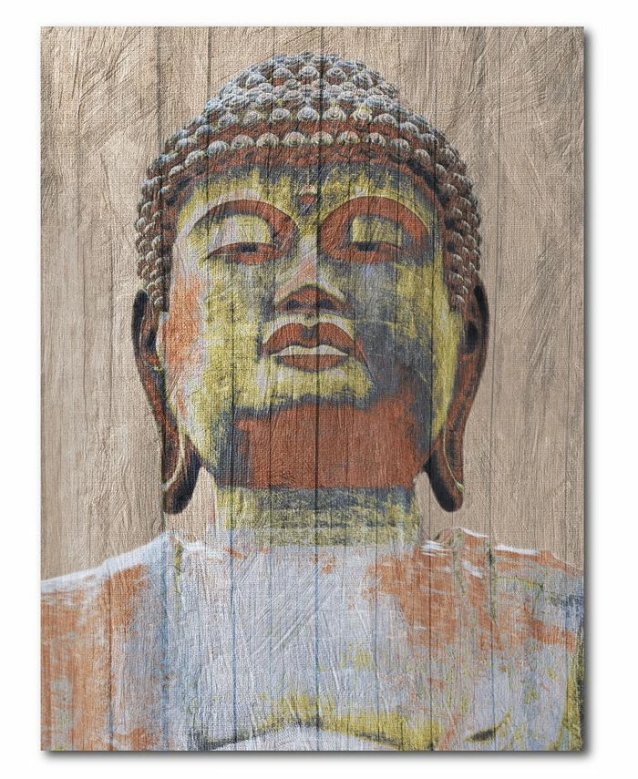 COURTSIDE MARKET Wooden Painted Buddha Gallery-Wrapped Canvas Wall Art - 16 X 20