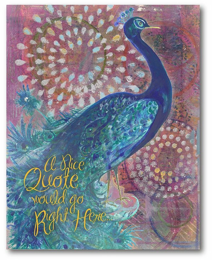 COURTSIDE MARKET Peacock Kudos I Gallery-Wrapped Canvas Wall Art - 16 X 20