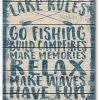 COURTSIDE MARKET Lake Rules Gallery-Wrapped Canvas Wall Art - 16 X 20