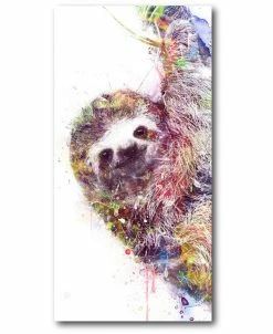 COURTSIDE MARKET Sloth Gallery-Wrapped Canvas Wall Art - 12 X 24