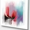 Design Art Art Red Abstract Flower Illustration Extra Large Floral Wall Art - 40 X 30