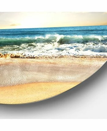 Design Art Art 'Cloudy Sky And Vibrant Blue Sea' Seascape Metal Circle Wall Art - 36 X 36 - Image 3