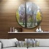 Design Art Art 'Central Park New York City In Autumn' Landscape Metal Circle Wall Art - 36 X 36