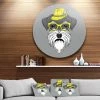 Design Art Art 'Schnauzer With Hat And Glasses' Disc Contemporary Animal Metal Circle Wall Decor - 23 X 23