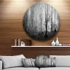 Design Art Art 'Morning In Thick Fall Forest' Landscape Round Circle Metal Wall Art - 36 X 36