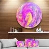 Design Art Art 'Purple Mystic Psychedelic Texture' Abstract Art On Round Circle Metal Wall Art Panel - 23 X 23