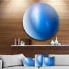 Design Art Art 'Mysterious Blue Fractal Texture' Abstract Round Circle Metal Wall Art Panel - 36 X 36
