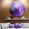 Design Art Art 'Perfect Light Purple Starry Sky' Abstract Round Circle Metal Wall Art - 23 X 23