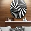 Design Art Art 'Black And White Spiral' Disc Abstract Circle Metal Wall Art - 36 X 36