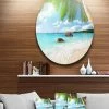 Design Art Art 'Praslin Island Seychelles Beach' Seashore Photo Circle Metal Wall Art - 36 X 36