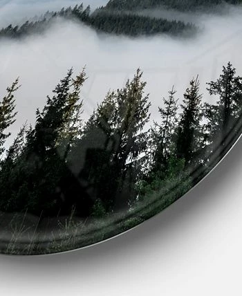 Design Art Art 'Dark Blue Abstract Acrylic Paint Mix' Ultra Vibrant Abstract Metal Circle Wall Art - 36 X 36 - Image 3