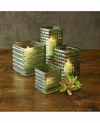 Design Ideas Greenwich Vase, Herringbone, Large - Image 2