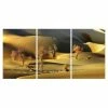 Chic Home Decor Golden Desert 3 Piece Wrapped Canvas Wall Art -20 X 40