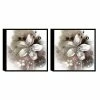 Chic Home Decor Magnolia 2 Piece Framed Canvas Wall Art Floral Design -23 X 46