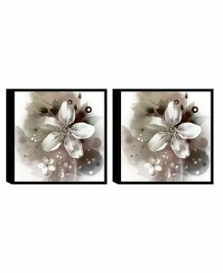 Chic Home Decor Magnolia 2 Piece Framed Canvas Wall Art Floral Design -23 X 46